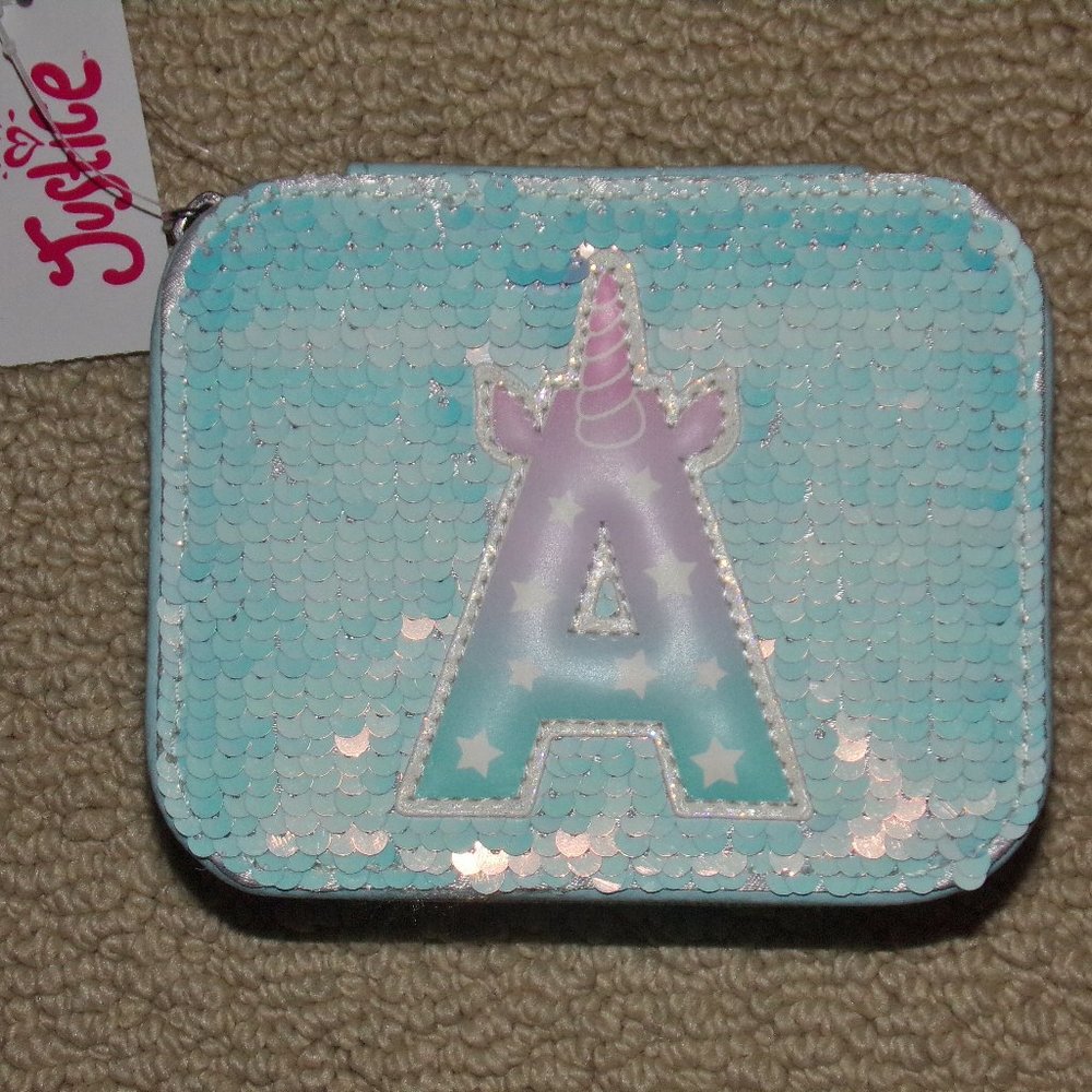 NWT GIRLS JUSTICE INITIAL A SMALL JEWELRY BOX